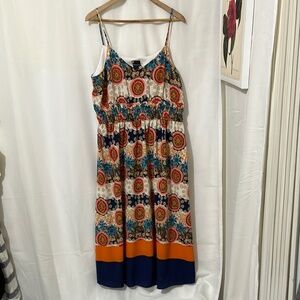 Maison Tara Spaghetti Strap Boho Floral Maxi Dress a187